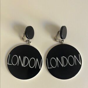 Black and White 'London' Clip-On Earrings